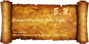Bauernfeind Mátyás névjegykártya